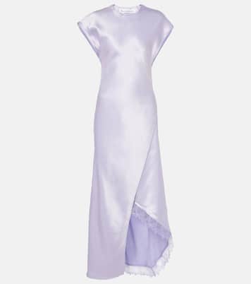Abito midi in raso e pizzo | JW Anderson