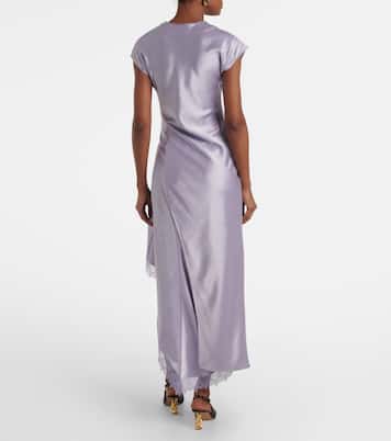 Abito midi in raso e pizzo | JW Anderson