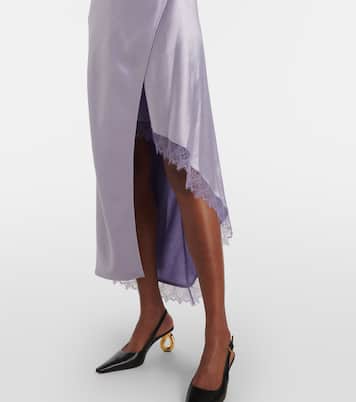 Abito midi in raso e pizzo | JW Anderson