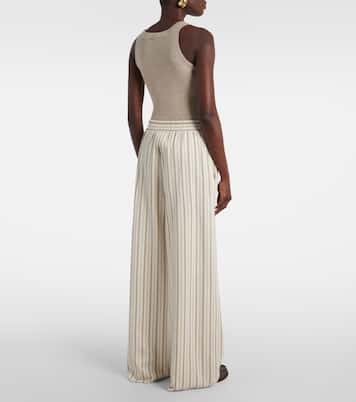 Louvre cotton and linen wide-leg pants | Max Mara