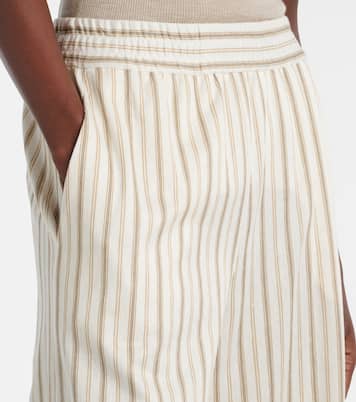 Louvre cotton and linen wide-leg pants | Max Mara