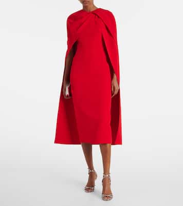 Cape-detail midi dress | Safiyaa