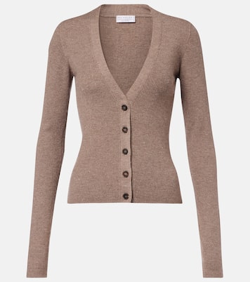 Cardigan in maglia a coste  | Brunello Cucinelli