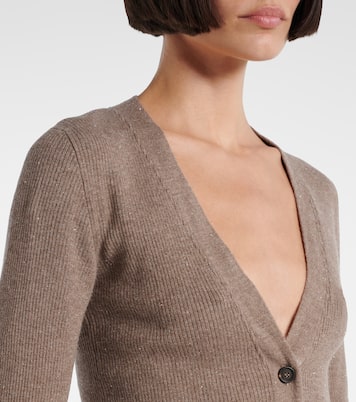 Cardigan in maglia a coste  | Brunello Cucinelli