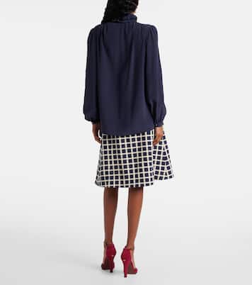 Blusa in crêpe de chine di seta con volant | Valentino
