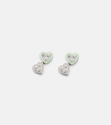 Boucles d’oreilles en or blanc 18 ct, émail et diamants | Kamyen