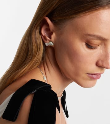 Boucles d’oreilles en or blanc 18 ct, émail et diamants | Kamyen