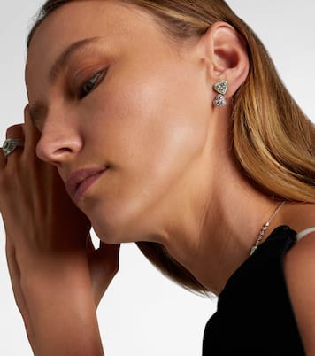 Boucles d’oreilles en or blanc 18 ct, émail et diamants | Kamyen