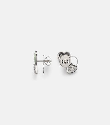 Boucles d’oreilles en or blanc 18 ct, émail et diamants | Kamyen