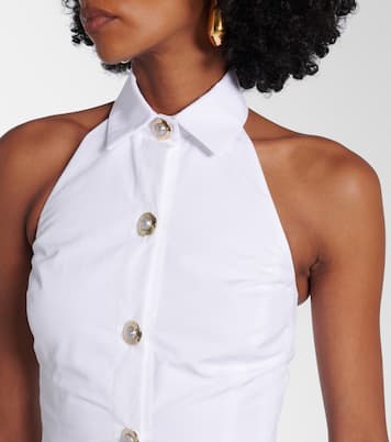 Vestido corto de popelín de algodón | Balmain