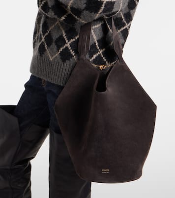 Bucket Bag Lotus Small aus Veloursleder | Khaite