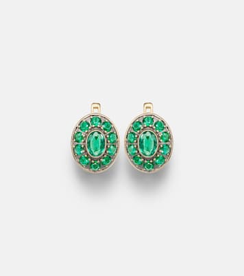 Repose 18kt gold earrings with emeralds | Ileana Makri