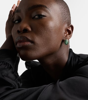 Repose 18kt gold earrings with emeralds | Ileana Makri