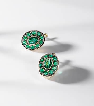 Repose 18kt gold earrings with emeralds | Ileana Makri