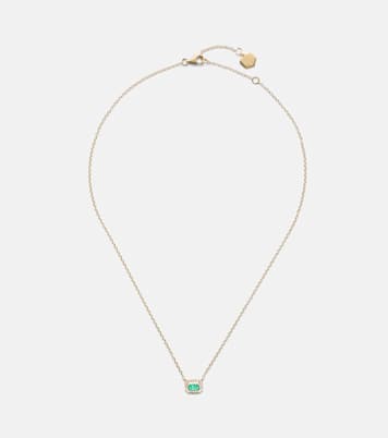 18kt gold pendant necklace with emerald and diamonds | Shay Jewelry