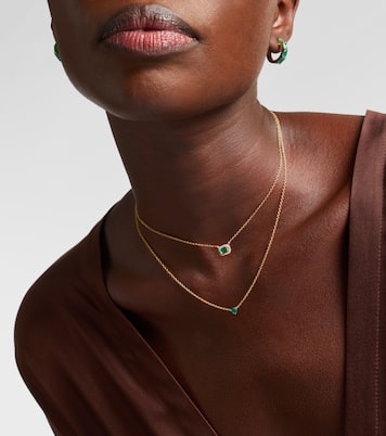 18kt gold pendant necklace with emerald and diamonds | Shay Jewelry