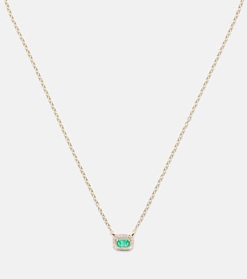 18kt gold pendant necklace with emerald and diamonds | Shay Jewelry