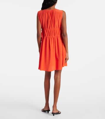 Como ruched silk crêpe minidress | Asceno