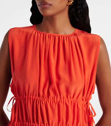 Como ruched silk crêpe minidress | Asceno