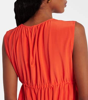 Como ruched silk crêpe minidress | Asceno