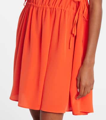 Como ruched silk crêpe minidress | Asceno