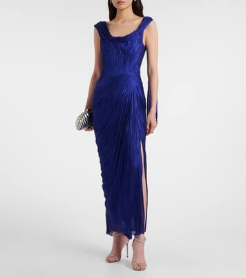 Faye metallic silk tulle bustier gown | Maria Lucia Hohan