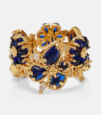 Bloom Band embellished gold-plated ring | Zimmermann