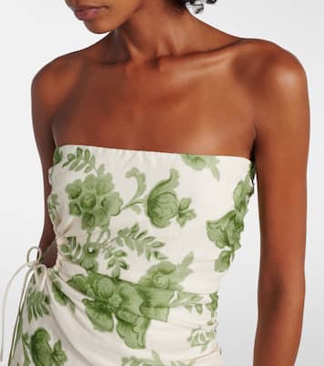 Gardella cutout floral linen midi dress | SIR