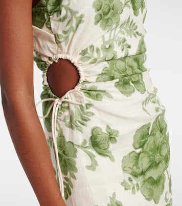 Gardella cutout floral linen midi dress | SIR
