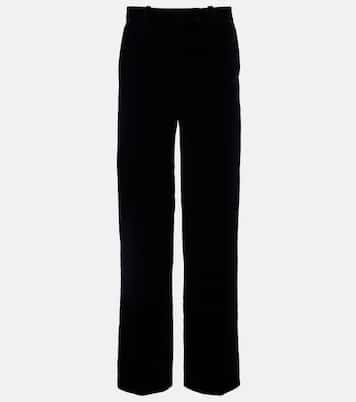 Pantalones rectos de terciopelo de tiro bajo | McQueen