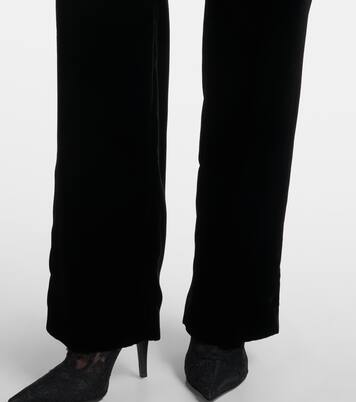 Pantalones rectos de terciopelo de tiro bajo | McQueen