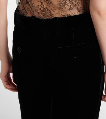 Pantalones rectos de terciopelo de tiro bajo | McQueen