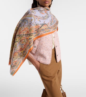 Floral wool and silk scarf  | Etro