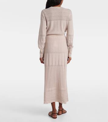 Rythmee pointelle wool and cashmere midi skirt | Eres
