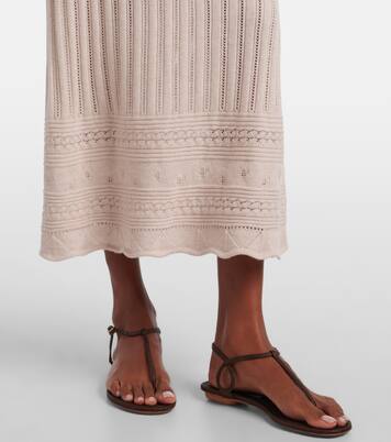 Rythmee pointelle wool and cashmere midi skirt | Eres