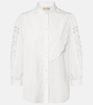 Broderie anglaise cotton poplin blouse | Valentino