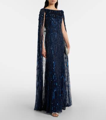 Luella fringed sequined gown | Jenny Packham