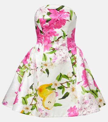 Reese floral linen and silk minidress | Leo Lin