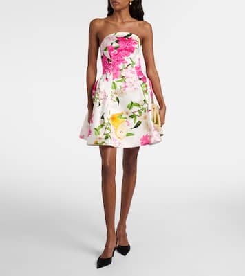 Reese floral linen and silk minidress | Leo Lin
