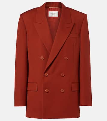 Blazer cruzado de gabardina de lana | Saint Laurent