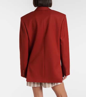 Blazer cruzado de gabardina de lana | Saint Laurent
