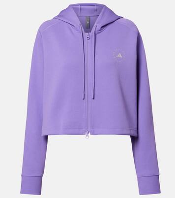 Logo cropped cotton-blend hoodie | Adidas by Stella McCartney