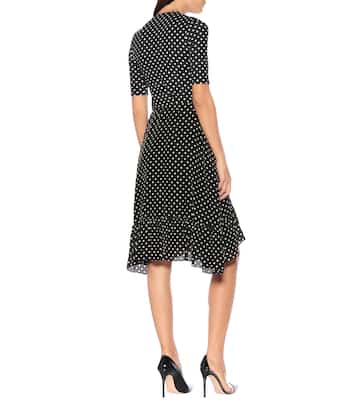 Crêpe polka-dot midi dress | Balenciaga