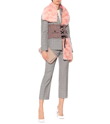 Sciarpa in mohair, cotone e lana | Miu Miu