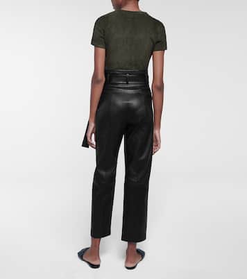 Pantalon Katousha à taille haute en cuir | Stouls