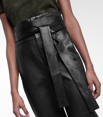 Pantalon Katousha à taille haute en cuir | Stouls