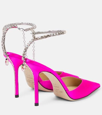 Saeda 100 embellished satin pumps | Jimmy Choo
