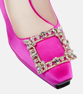 Flower Strass satin platform pumps | Roger Vivier