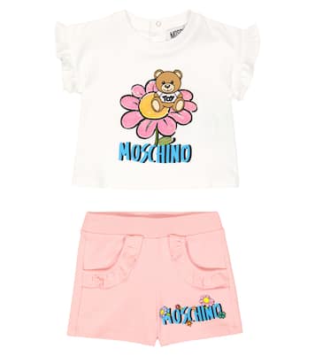 Baby - T-shirt e shorts in misto cotone | Moschino Kids