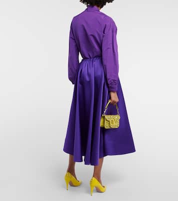 Falda midi de satén plisada | Valentino